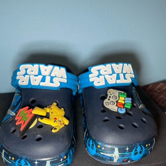 CROCS Other - CROCS Blue Slippers with Perforated Design